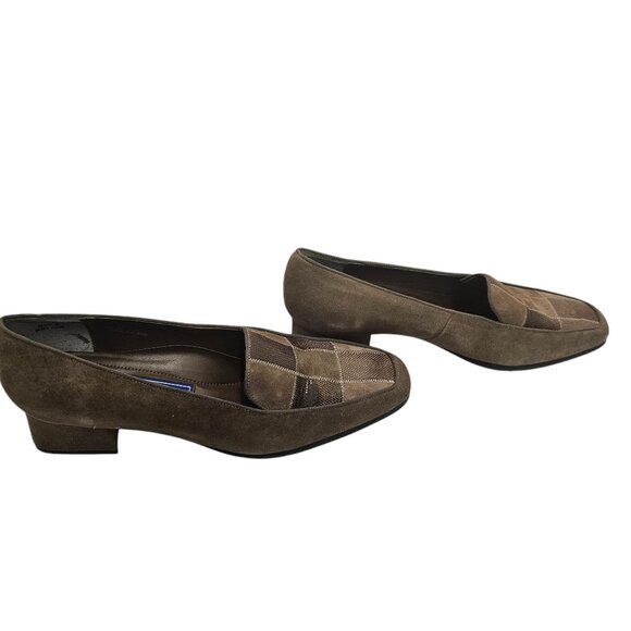 Vintage 1990s Pierre Michel Womens Brown Suede & Patent Leather Heels Size 10B - Picture 3 of 12